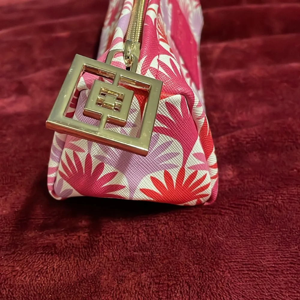 Elemis London x Hayley Menzies London Pink Pattern Makeup Bag Gold Hardware New - Picture 4 of 8